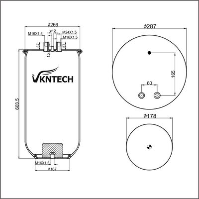 TRUCK  AIR SPRING FOR V.I 5.001.832.067  Contitech 4912NP08  Goodyear 1R13-713  CF Gomma 1T19E-4  REPLACED BY VKNTECH 1K4912-S WITHOUT PISTON