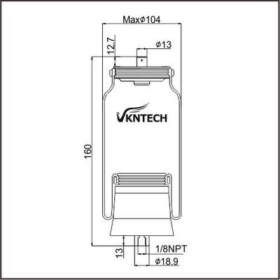 CABIN AIR SPRING NATIONAL SEATING 324662-01  Firestone W02-358-7058 W02-N9-7058  REPLACED BY VKNTECH 1S7058