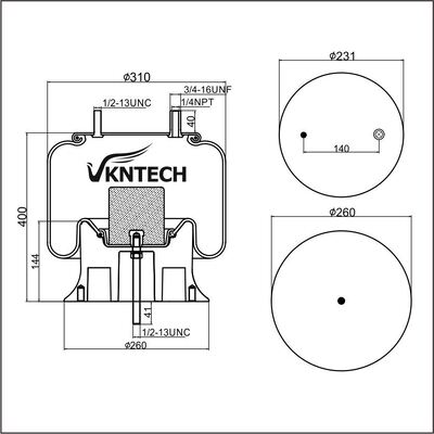 AIR SPRING Watson & Chalin AS-0061  Firestone W01-358-9243  Goodyear 1R12-480  REPLACE BY VKNTECH 1K9243