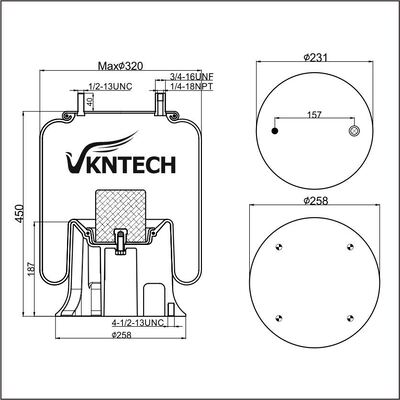 AIR SPRING Contitech 4159NP05  Firestone W01-358-9367  Goodyear 1R12-283/256 REPLACE BY VKNTECH 1K9367