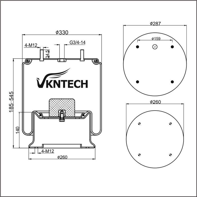 AIR SPRING HENDRICKSON SUSPENSION AM136346  Firestone W01-358-6346 REPLACE BY VKNTECH 1K6346