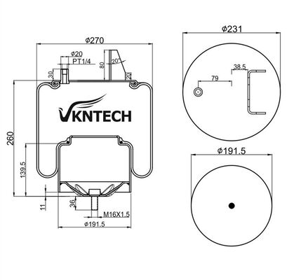 COMMERCIËLE VRACHTWAGEN LUCHTVEER VERVANGEN NISSAN TRL-220SCM VKNTECH 1K6838 VOOR JAPANSE VRACHTWAGEN NISSAN TRL-220SCM VKNTECH 1K6838