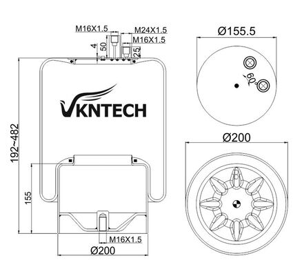 Vrachtwagenluchtspring voor Mercedes Benz A 942.320.04.21 Contitech 4390NP03 vervanging door VKNTECH 1K4103 MERCEDES BENZ AIR SPRING ATROS MP2MERCEDES BENZ A 942.320.04.21 Contitech 4390NP03