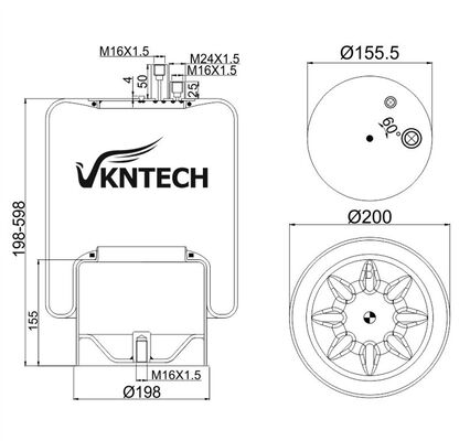 TRUCK LUCHTVEREN VOOR MERCEDES BENZ A 942.320.52.21 Contitech 4390NP23 VERVANGEN DOOR VKNTECH 1K4123 MERCEDES BENZ A 942.320.52.21 Contitech 4390NP23