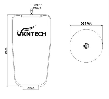 TRUCK LUCHTVEREN VOOR MERCEDES BENZ A 946.328.00.21 Contitech 4838N VERVANGEN DOOR VKNTECH 1K4838 ZONDER ZUIGER