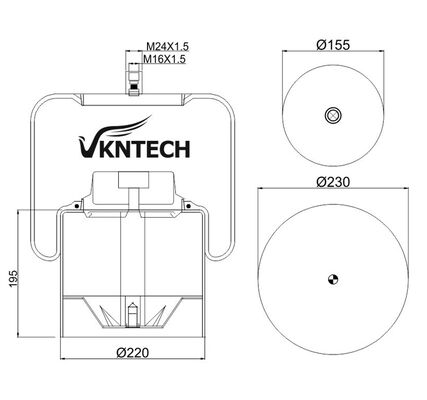 TRUCK LUCHTVEREN VOOR MERCEDES BENZ A 946.320.02.21 Contitech 4838NP02 Dunlop D13T03 Goodyear 9522 VERVANGEN DOOR VKNTECH 1K4838-2