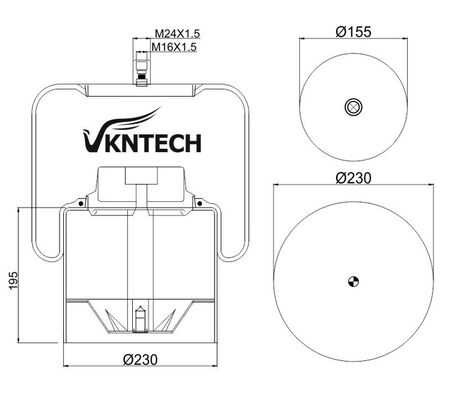 Vrachtwagenluchtspring voor Mercedes Benz A 946.320.01.21 Contitech 4838NP03 vervangen door VKNTECH 1K4838-3