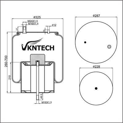 TRUCK LUCHTVEER VOOR V.I 5.010.239.971 5.010.557.356 Contitech 4911NP03 Goodyear 1R13-714 VERVANGEN DOOR VKNTECH 1K4911