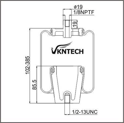 CABIN AIR SPRING MACK 227QS38 227QS38A 227QS38B Goodyear 1S5-055 vervangen door VKNTECH 1S5-055