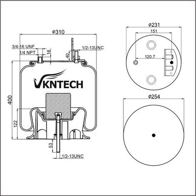 AIR SPRING AUTOMANN AB1DF23I-P1067 Firestone W01-358-1191 W01-358-9875 1T15XR-9 Goodyear 566243165 1R12-432 Vervanging door VKNTECH 1K9875