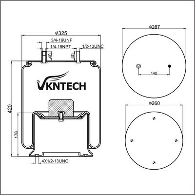 TREILER AIR SPRING NEWAY 90557200 WATSON & CHALIN AS-0047 Firestone W01-358-5503 1T19L-12 Goodyear 1R14-174 566283020 vervangen door VKNTECH 1K5503